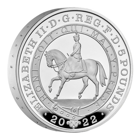 Il Giubileo di Platino di Sua Maestà la Regina £5 Argento 2022 Proof Moneta Piedfort