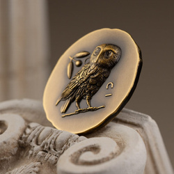 Cook Islands: Athena’s Owl Gold 1 uncja Złota 2023 Ultra High Relief Antiqued Coin