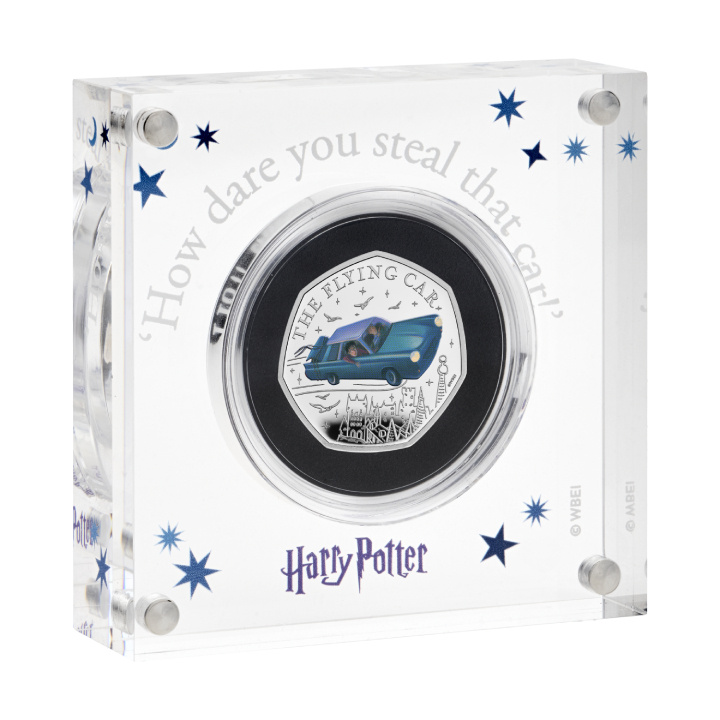 Harry Potter: The Flying Car kolorowany 50p Srebro 2025 Proof