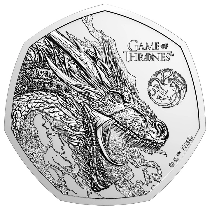 Monedă din Cupronichel Game of Thrones - Fire 50p 2026