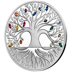 Niue: Crystal Coin - Tree of Life "Rainbow" $2 Srebro 2021 Proof (Expo)