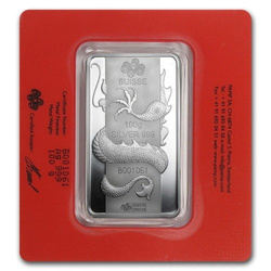 100 gram Bar Silber Lunar Jahr des Drachen