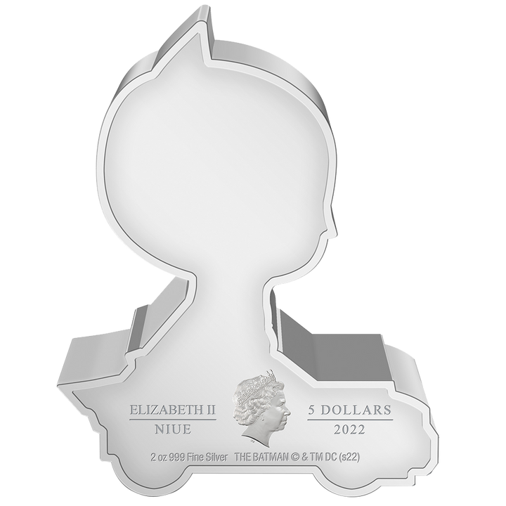 Niue: The Batman – Batman Day Chibi Coin, farbig, 2 Unzen Silber, 2022, Polierte Platte