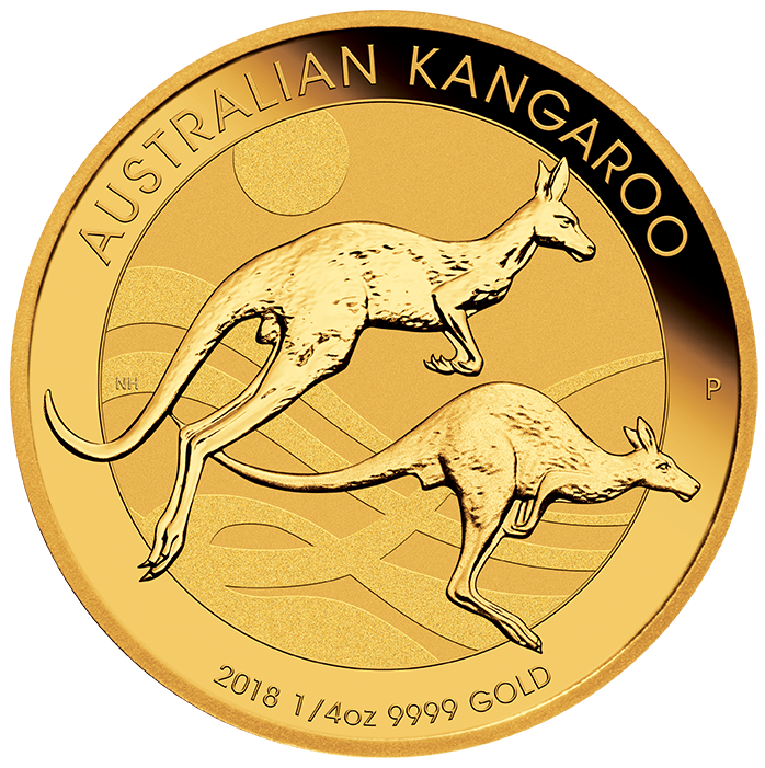 Canguro australiano 1/4 oncia d'oro 2018
