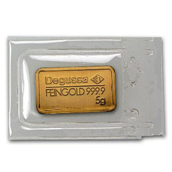 5 gram Goldbarren Degussa