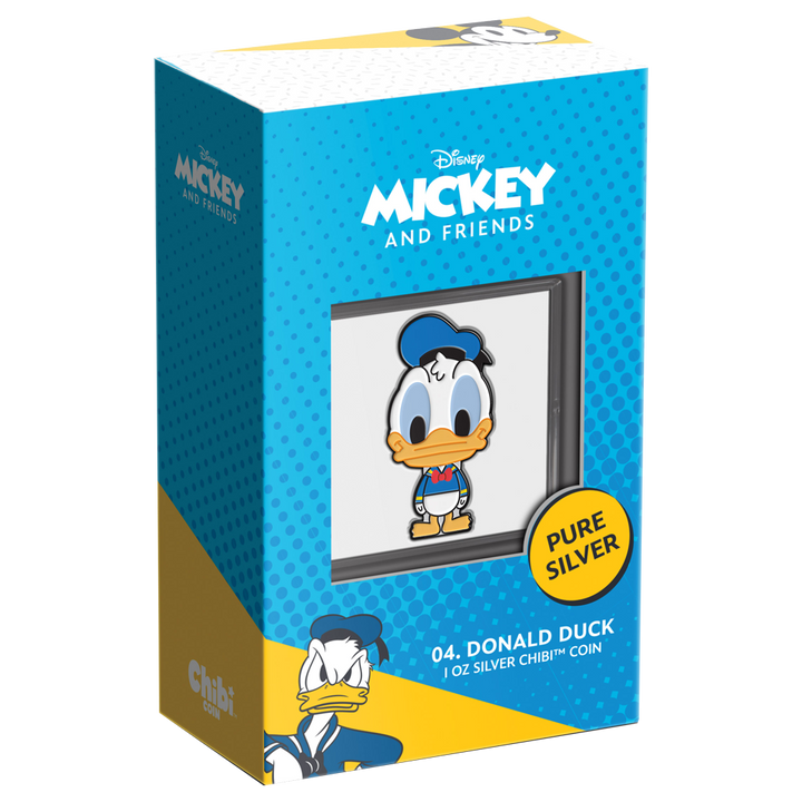 Niue: Disney – Donald Chibi Coin, colorized, 1 oz Silver, 2021, Proof.