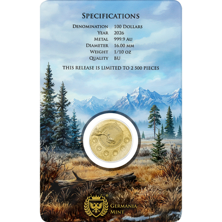 Gold Coin Germania Mint: Megafauna - Giant Deer 1/10 oz Gold 2026
