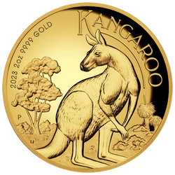 Australský klokan 2 unce zlata 2023 Proof High Relief