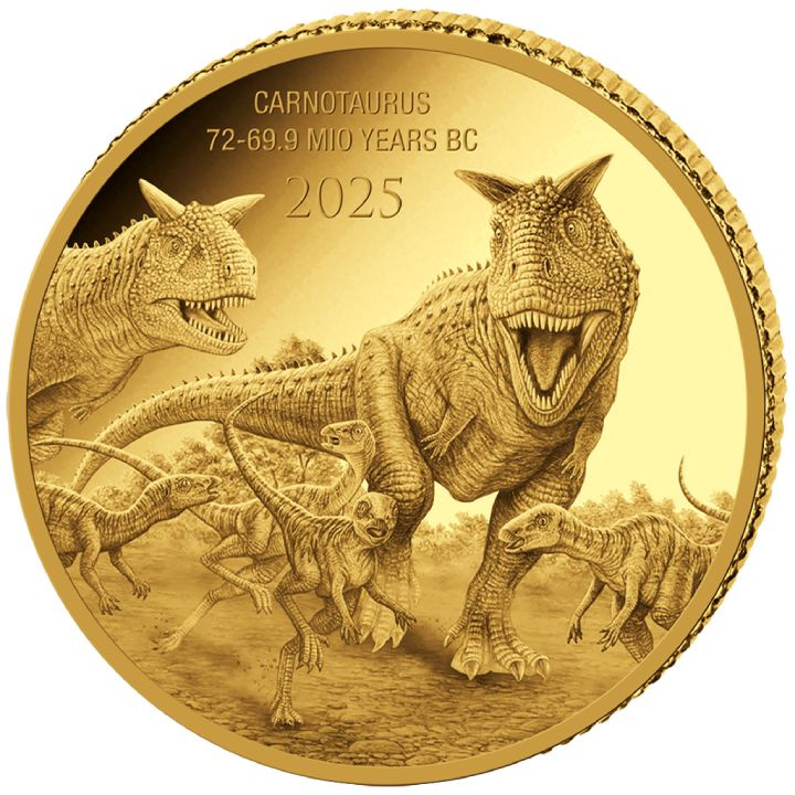 Congo: Prehistoric Life II - Carnotaurus 0.5 grama Złota 2025 Proof