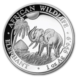 Faune africaine : Éléphant 1 once d'argent 2017