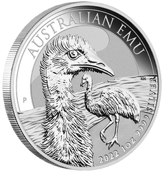 Australijski Emu 1 uncja Srebra 2022 MS 70 NGC First Day of Issue