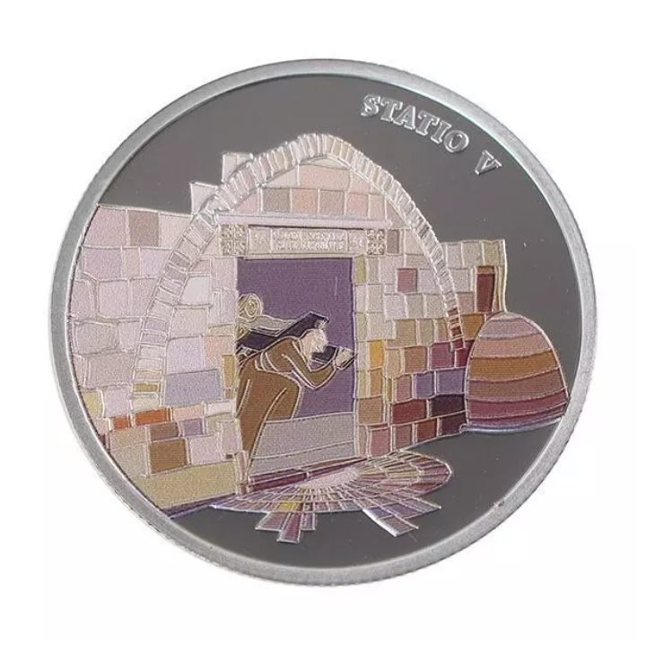 Set of 14 Coins: Via Dolorosa colored 14 x 1 oz Silver 2016 Prooflike