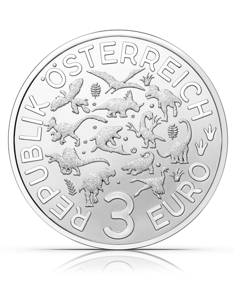 Styracosaurus albertensis kolorowany 3 Euro Miedź 2021