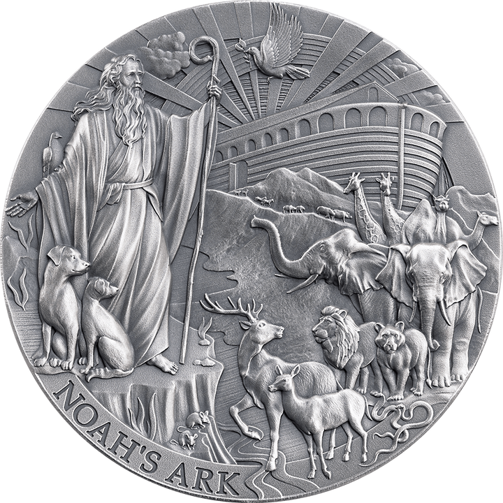 Camerun Bible Stories Noah's Ark 2 oz Argint 2025 High Relief Antique Finish