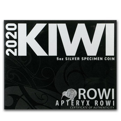 Kiwi 5 once d'argento 2020 (ricoperto di nichel nero)