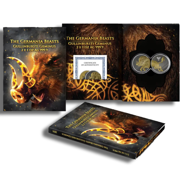 Germania: Beasts - Gullinbursti Geminus 2 x 1 Gold-Plated Silver oz 2025