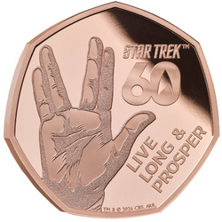 Star Trek 60 éve 50p arany 2026 Proof