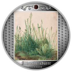 Cameroon: Albrecht Dürer - Great Piece of Turf coloured Silver 2021 Proof Coin