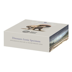 Dinosauri: Esemplari iconici - Diplodocus 1 oncia d'argento 2024 Proof