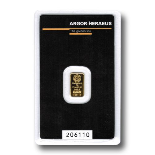 1 gram zlatý slitek