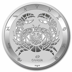 Tokelau: Zodiac Series - Krebs 1 oz Silber 2021 