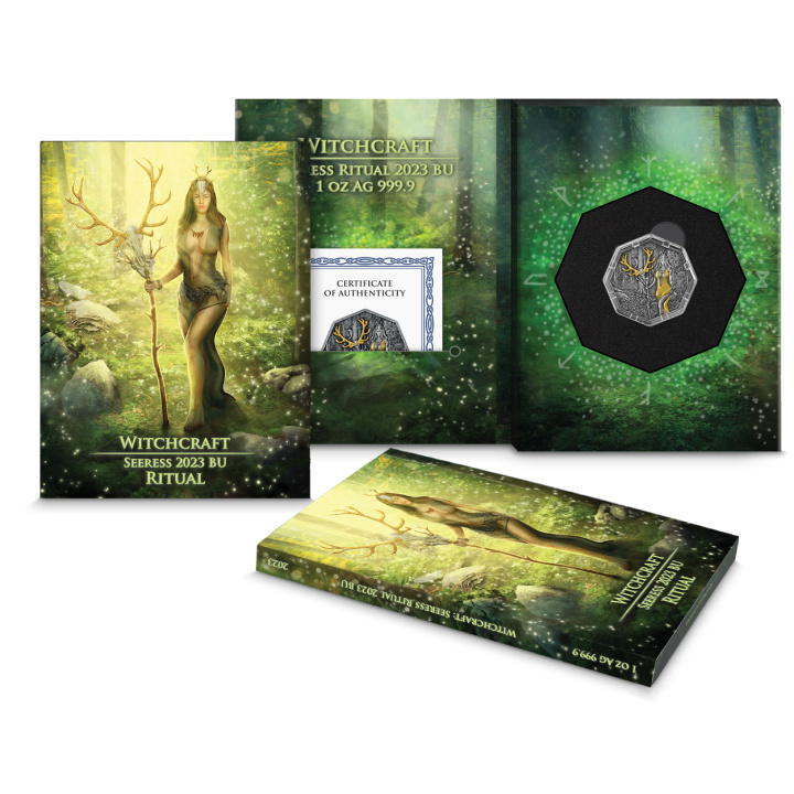 Witchcraft - Seeress Ritual 1 oz Silber 2023 Gilded Antiqued Coin