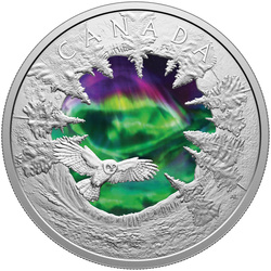 Kanada: Stříbrná mince s nominální hodnotou 30 dolarů (2025 Kč) v barvě Magic of the Northern Lights