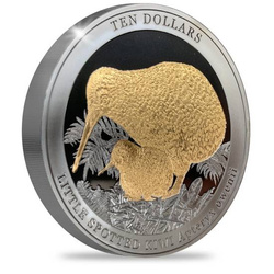 Kiwi 5 oz Plata 2022 Negro Proof