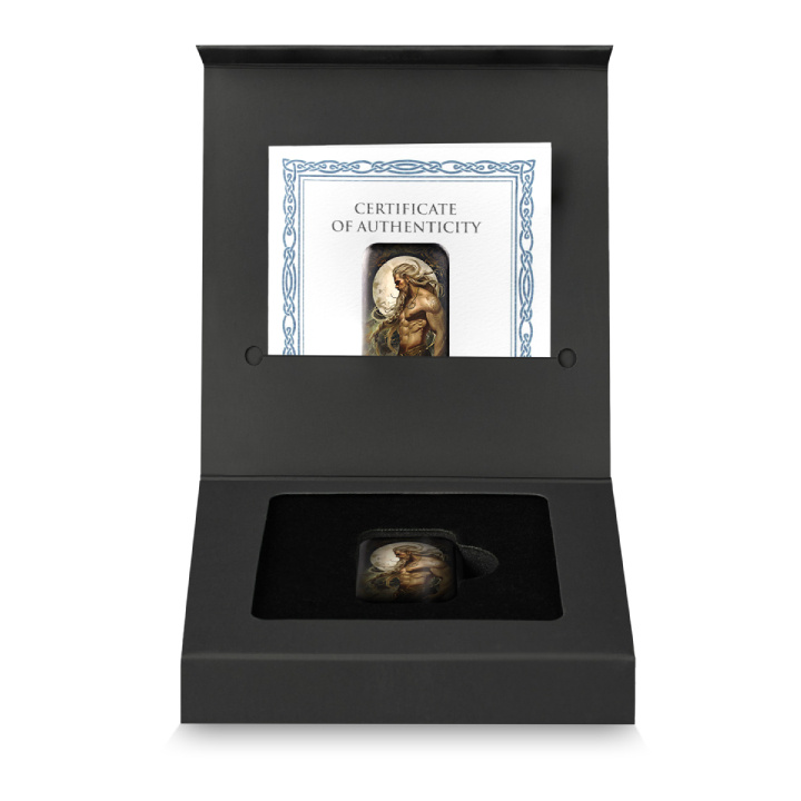 Germania Mint: Gods - Baldur coloured 2 oz Silver 2024 Bar Antique Finish