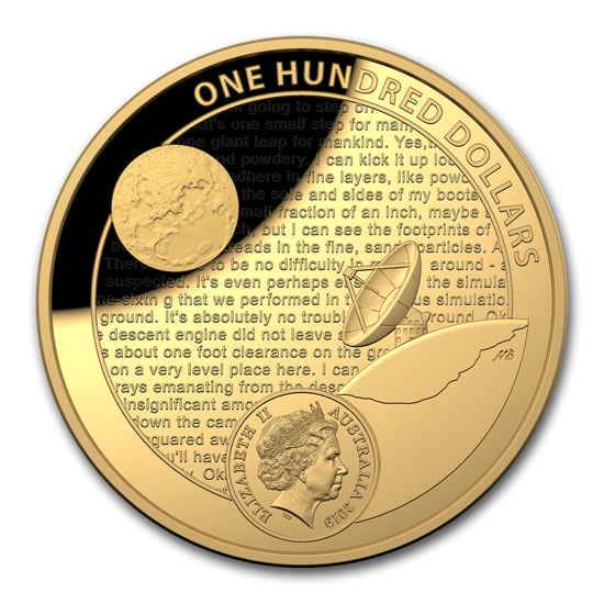 Apollo 11 - 50° anniversario dello sbarco sulla Luna 1 oncia d'oro 2019 Proof