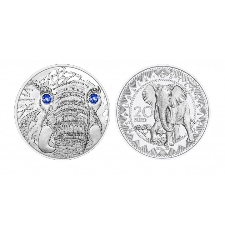 Africa - The Serenity of the Elephant 20 Euro Silver 2022 Proof