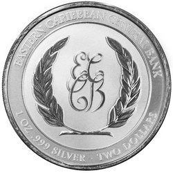 St. Kitts & Nevis: Coat of Arms 1 uncja Srebra 2024 Prooflike