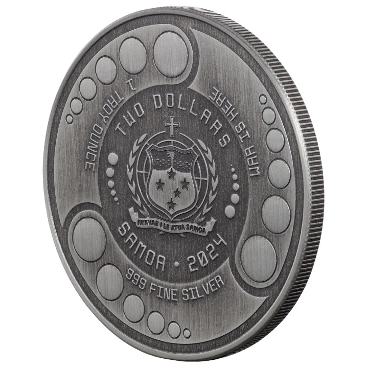 Samoa: Alien 1 uncja Srebra 2024 Antiqued Coin