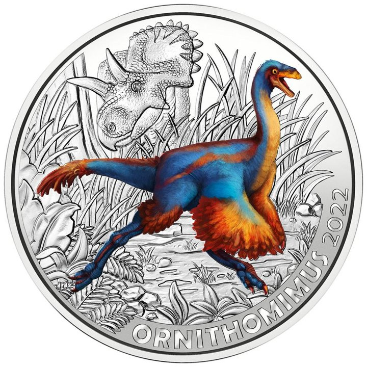 Ornithomimus Velox színes 3 euró réz 2022