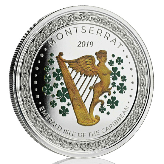 Montserrat: Emerald Isle of the Caribbean kolorowany 1 uncja Srebra 2019 Proof