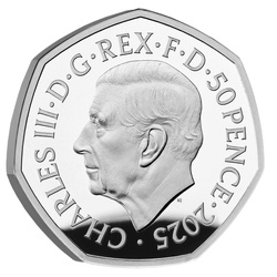 Harry Potter: The Patronus moneda de plata de 50p coloreada 2025 Proof