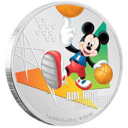 Niue: Disney Mickey Mouse - Aim High színes 1 uncia ezüst 2020 Proof