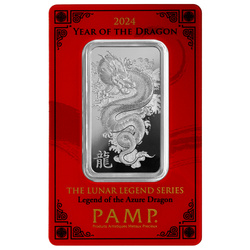 Pamp Year of the Dragon bar - Legend of the Azure Dragon 1 oz Silver 2024 LBMA GD Refiner