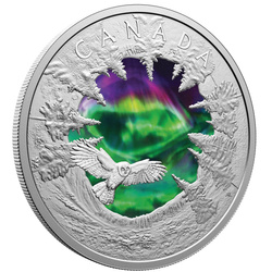 Canadá: Magic of the Northern Lights Moneda coloreada $30 Plata 2025 Proof