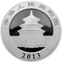 China Panda coloured 1 oz Silver 2013