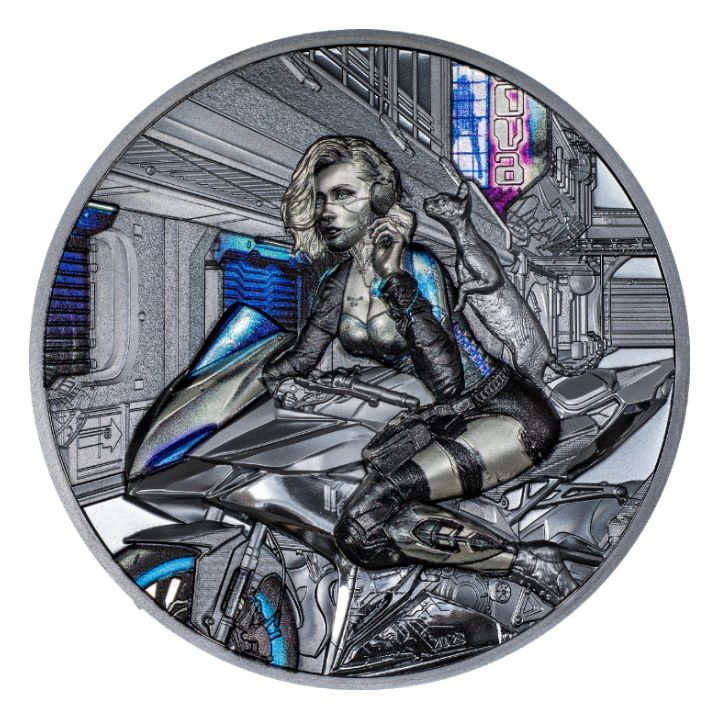 Cook Islands: Cyber Queen – The Beginning kolorowany 3 uncje Srebra 2023 Black Proof Ultra High Relief