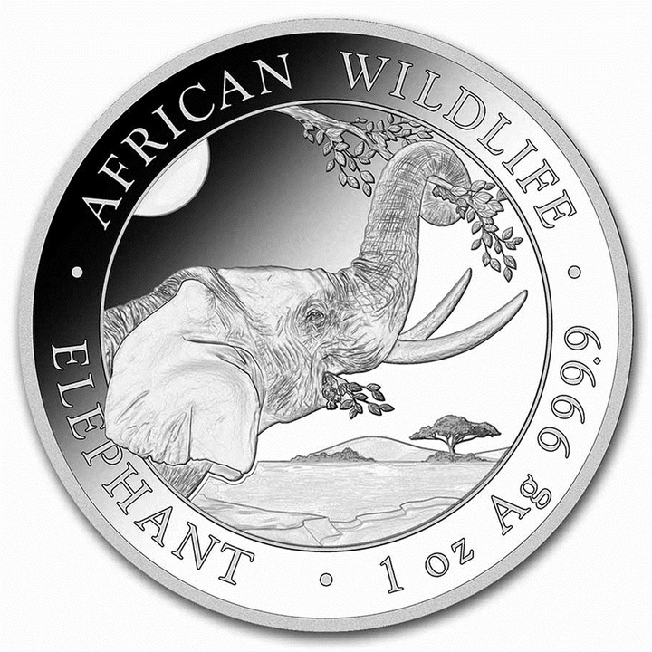 African Wildlife: Słoń Somalijski 1 uncja Srebra 2023 Proof Ultra High Relief