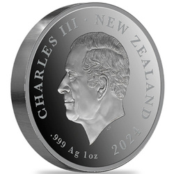 Nouvelle-Zélande : Cave Taniwha 1 colorée 1 once d'argent 2024 Proof