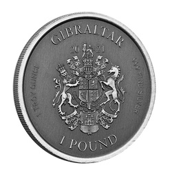 Gibraltar: Perseus s hlavou Medúzy 1 unce stříbra 2021 Antique Coin