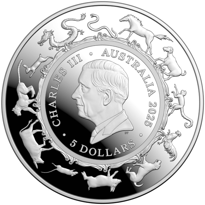 RAM: Lunar - Rok Węża 1 uncja Srebra 2025 Proof Domed Coin