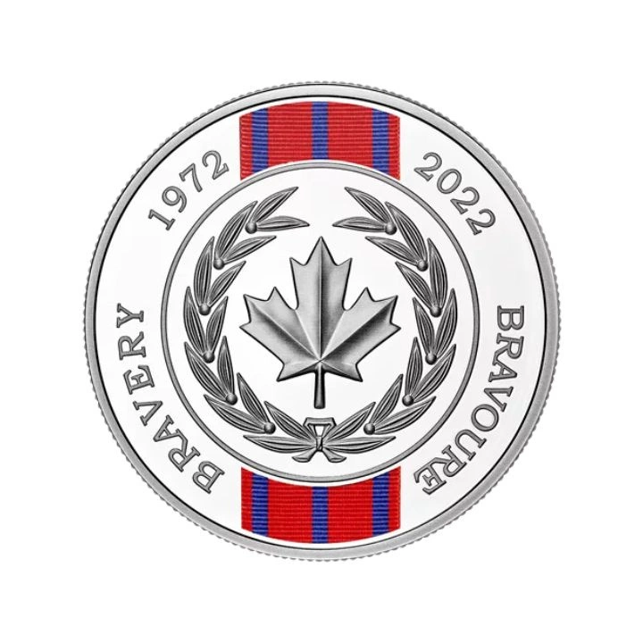 Canada : Médaille du courage colorée 50e anniversaire 1 once d'argent 2022 Proof