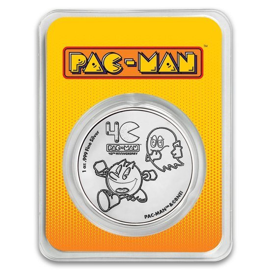 Niue: 40. rocznica powstania gry PAC-MAN 1 uncja Srebra 2020 Slab