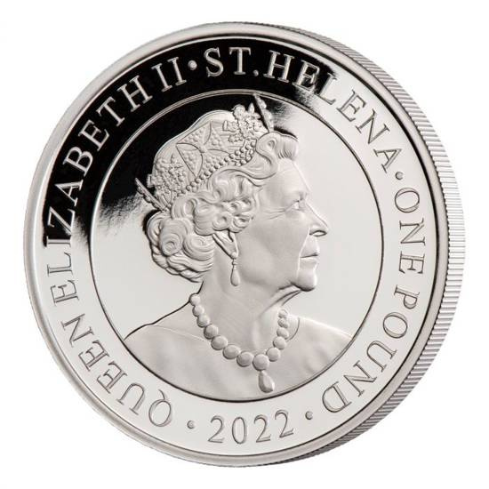 St Helena Modern British Trade Dollar 1 oncia d'argento 2022 Proof