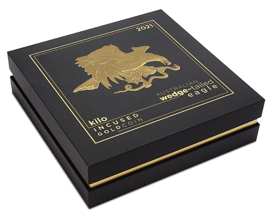 Australian Wedge-Tailed Eagle 1000 gramm Gold 2021 Incused coin