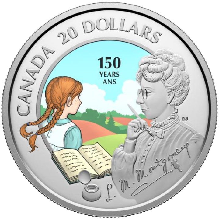 Canada : 150e anniversaire de la naissance de L. M. Montgomery coloré 20 Argent 2024 Proof